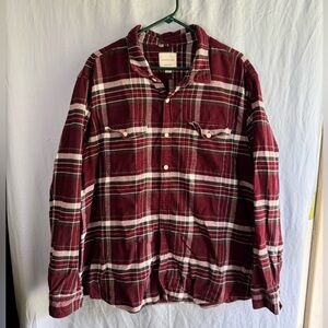 American Eagle Outfitters Burgundy Plaid Shirt